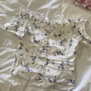 Rebecca taylor off shoulder floral top